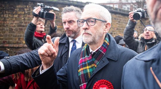 Labour Party Leader Jeremy Corbyn leaves a polling station after voting in the general elections in London, Dec. 12, 2019. (Yunus Dalgic/Anadolu Agency via Getty Images)