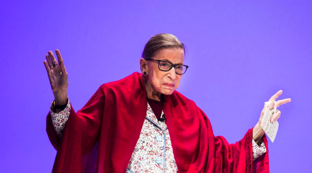 Ruth Bader Ginsburg at Amherst College in Amherst, Mass., Oct. 3, 2019. (Erin Clark for The Boston Globe via Getty Images)