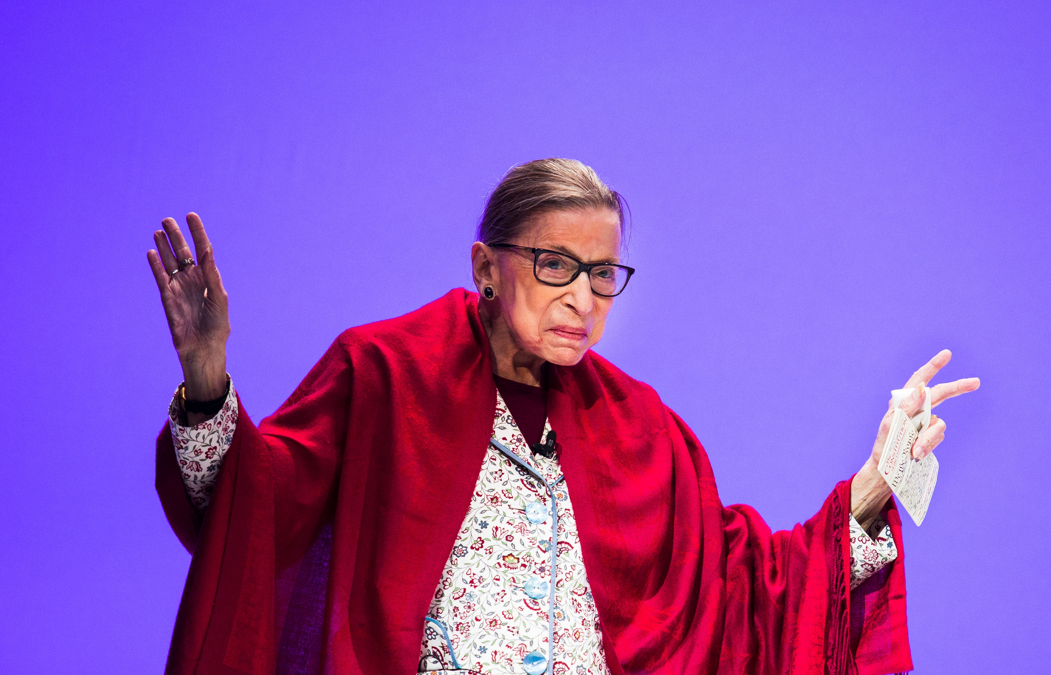 Ruth Bader Ginsburg at Amherst College in Amherst, Mass., Oct. 3, 2019. (Erin Clark for The Boston Globe via Getty Images)