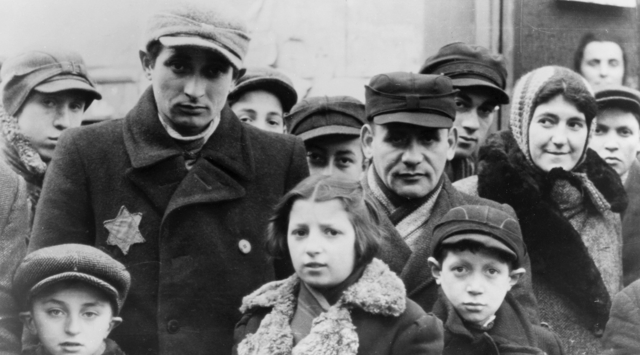 Jews wearing Star of David badges in the Lodz Ghetto in Poland. (Jewish Chronicle/Heritage Images/Getty Images)