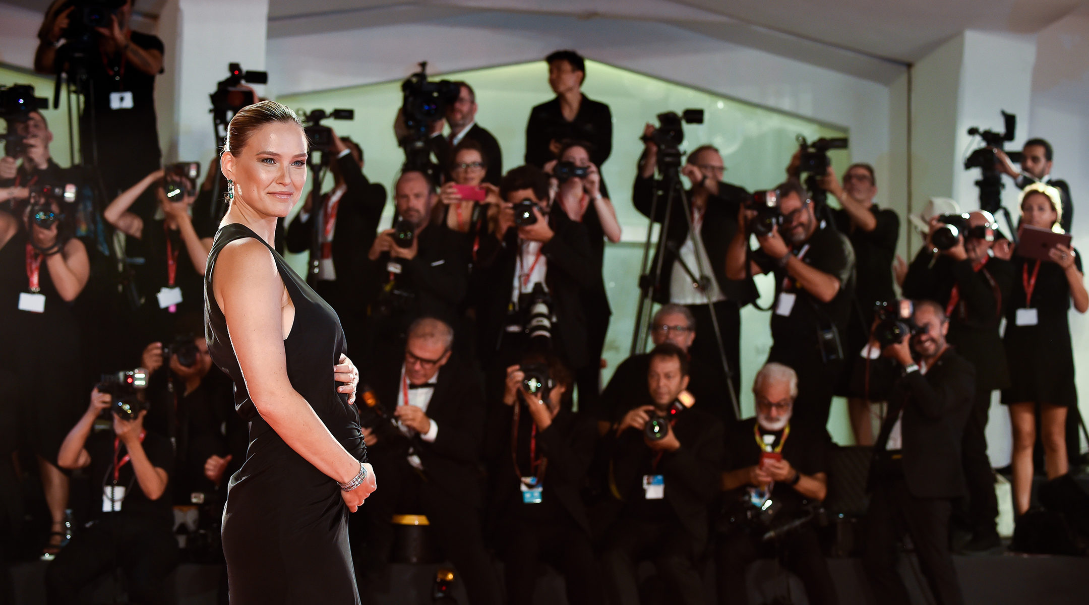 Bar Refaeli modeling one the fifth month her in Venice, Italy on August 29, 2019 (Marilla Sicilia/Archivio Marilla Sicilia/Mondadori Portfolio via Getty Images)