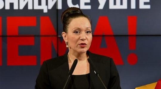 North Macedonian Labor and Social Policy Minister Rasela Mizrahi speaking at a conference in December 2019. (Facebook/Rasela Mizrahi)