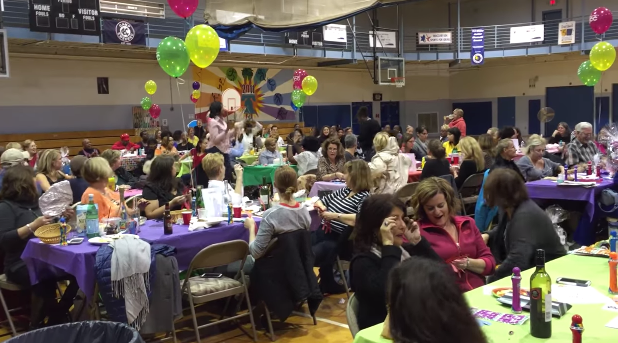 A bingo game at the Kaiserman JCC outside Philadelphia in 2015. This week, nearly all of its employees were laid off due to the coronavirus. (Screenshot from YouTube)