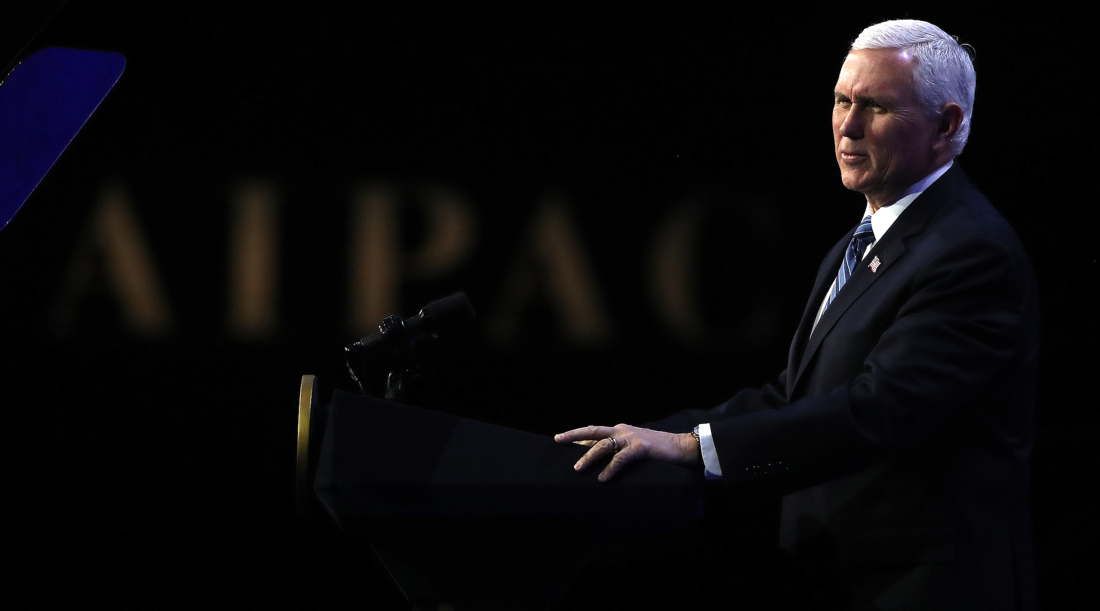 U.S. Vice President Mike Pence speaks during the American Israel Public Affairs Committee Policy Conference, on March 2, 2020 in Washington, DC. (Mark Wilson/Getty Images)
