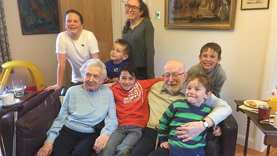 Ronald David Bayfield, his wife, Seila and their great grandchildren in 2017. (Courtesy of the Bayfield family)