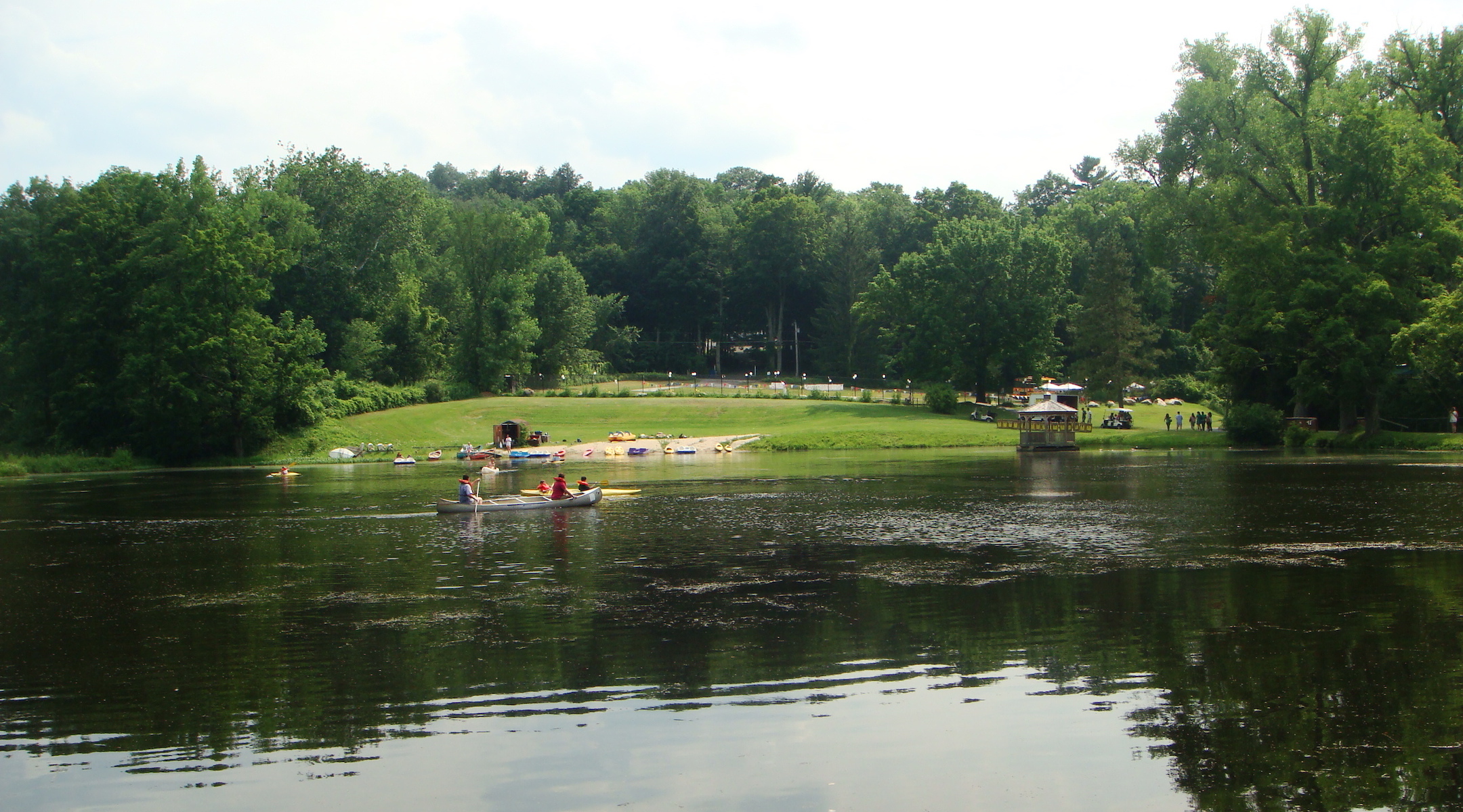 A view of the lake at the Union for Reform Judaism's Eisner Camp in Massachusetts. (Wikimedia Commons)