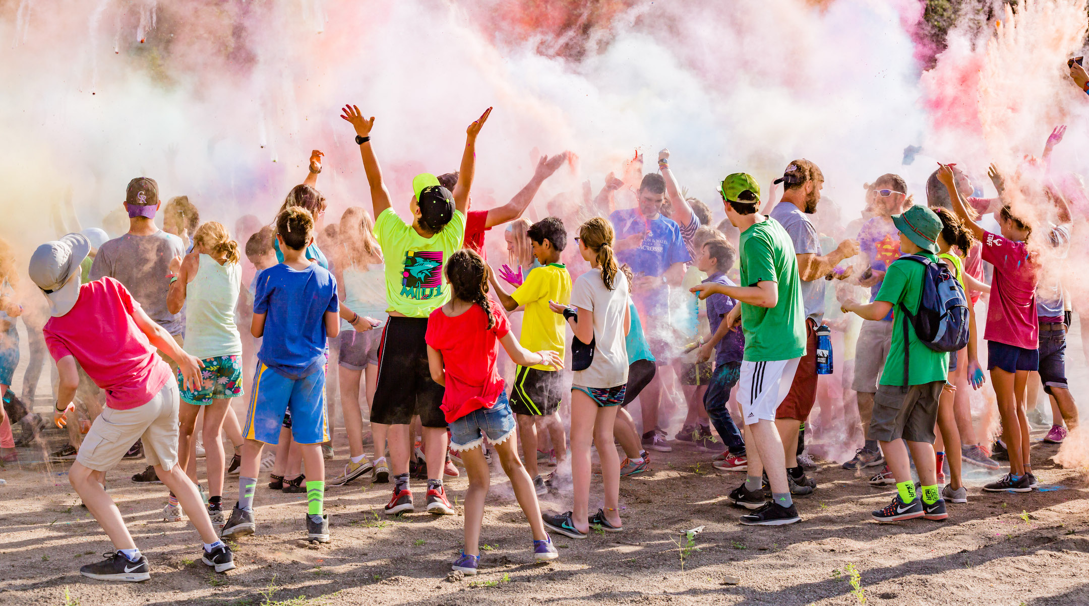 Like many camp activities, the 2017 Color War at JCC Ranch Camp in Colorado involved crowds of kids. This year, with its summer session canceled, the camp is becoming a family camp with socially distanced activities. (Noah Gallagher)