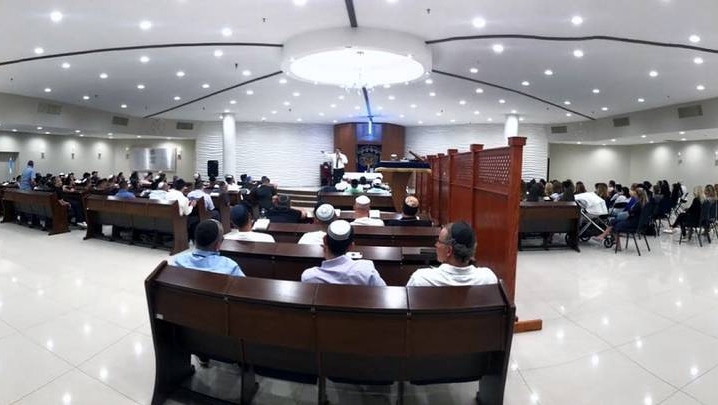 Congregants attending a service at Chabad Israeli Center Atlanta - Congregation Beit Reuven. (Courtecy of Beit Reuven)