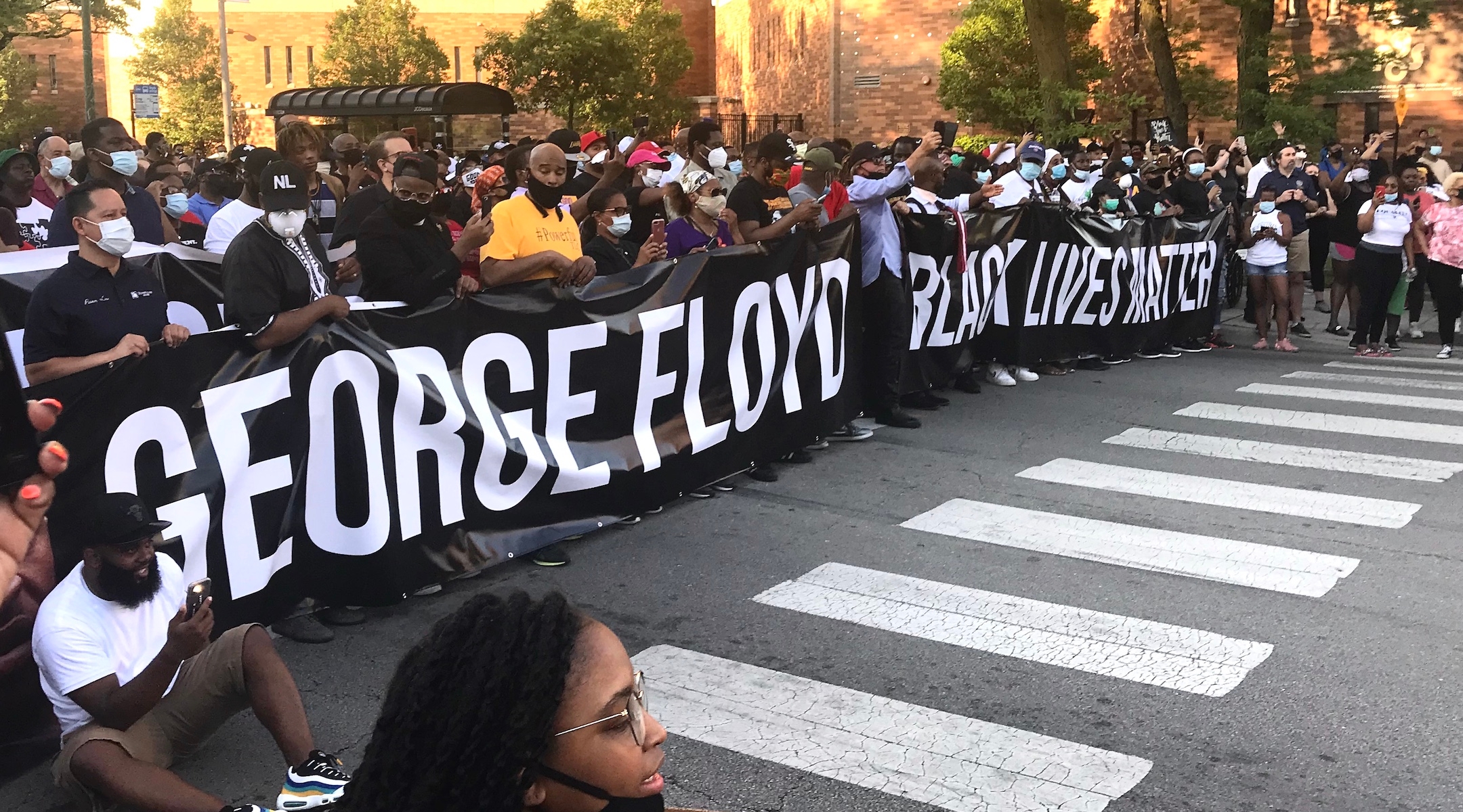 Marchers at the front of the interfaith demonstration in memory of George Floyd and protesting systemic racism in Chicago on June 2, 2020. (Courtesy of Ari Hart)