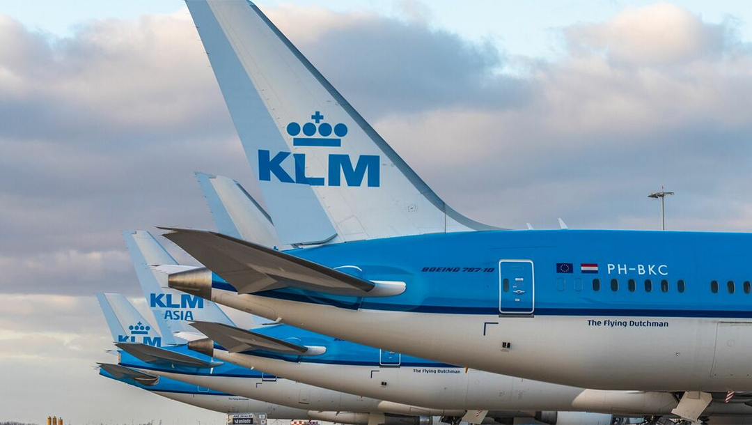 KLM airplanes at Schiphol airport in the Netherlands. (KLM)