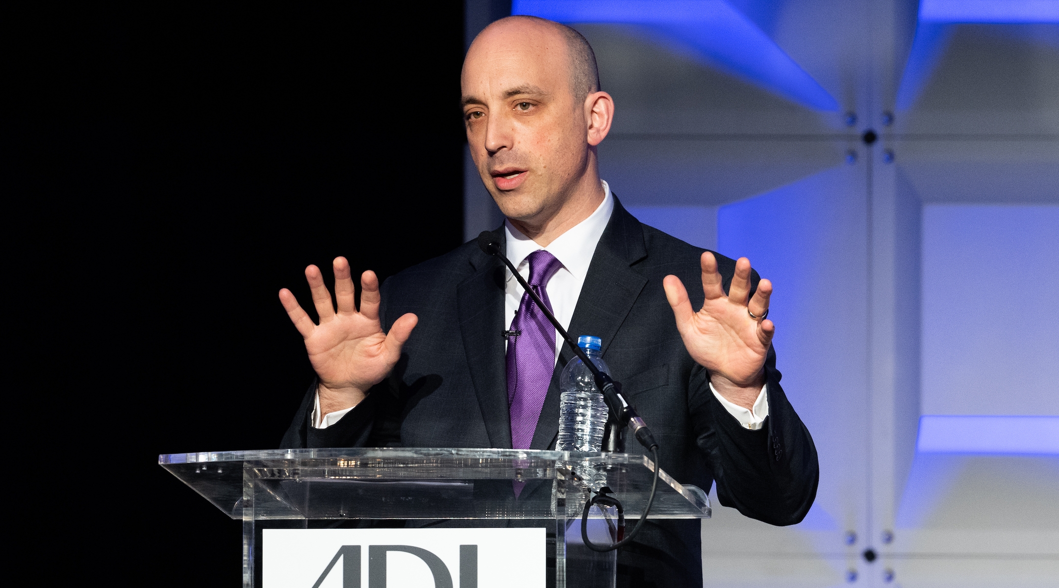 Anti-Defamation League CEO Jonathan Greenblatt speaks at the group's 2018 National Leadership Summit in Washington, DC. (Michael Brochstein/SOPA Images/LightRocket via Getty Images)