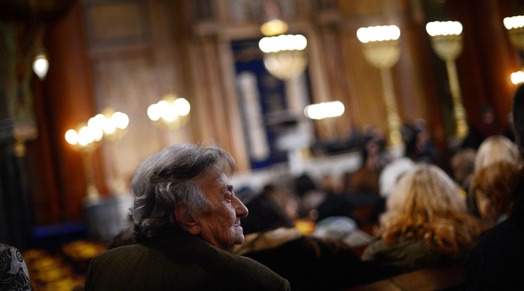 A woman from the Bulgarian Jewish community attends a commemoration ceremony at Sofia's synagogue on March 10, 2013 (Dimitar Dilkoff/AFP via Getty Images)