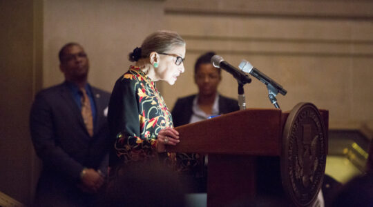 Supreme Court Justice Ruth Bader Ginsburg speaks at a naturalization ceremony at the National Archives in Washington, DC, on December 14, 2018. (Jeff Reed/Wikimedia Commons)