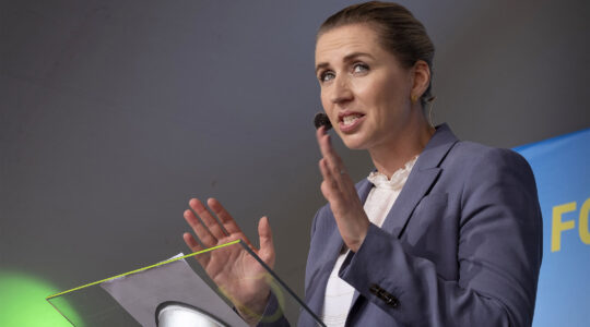 Danish Prime Minister Mette Frederiksen speaks in Bornholm, Denmark on June 14, 2019. ( News Øresund/Johan Wessman)