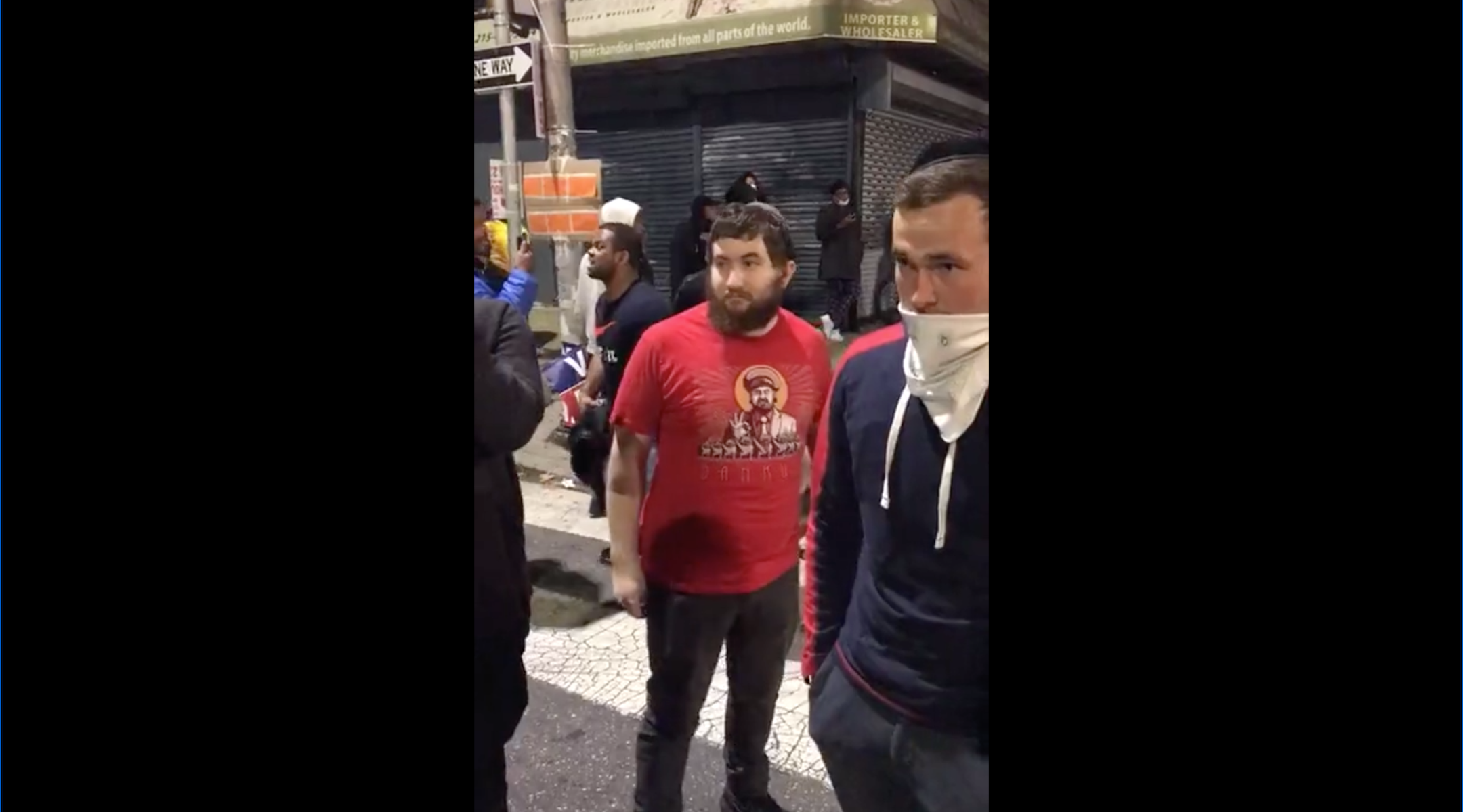A screenshot from a video of an anti-Semitic incident on Tuesday night. (Screenshot from Instagram)