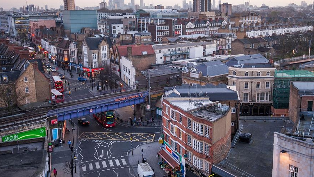 A view to a commercial area of the London borough of Hackney. (City of London)