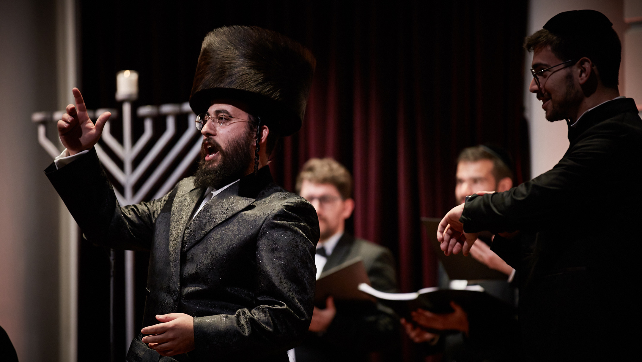 Cantor Israel Nachman performs at the annual Hanukkah event of the Royal Concert Hall in Amsterdam, the Netherlands on Dec. 22, 2019. (Eduardus Lee)