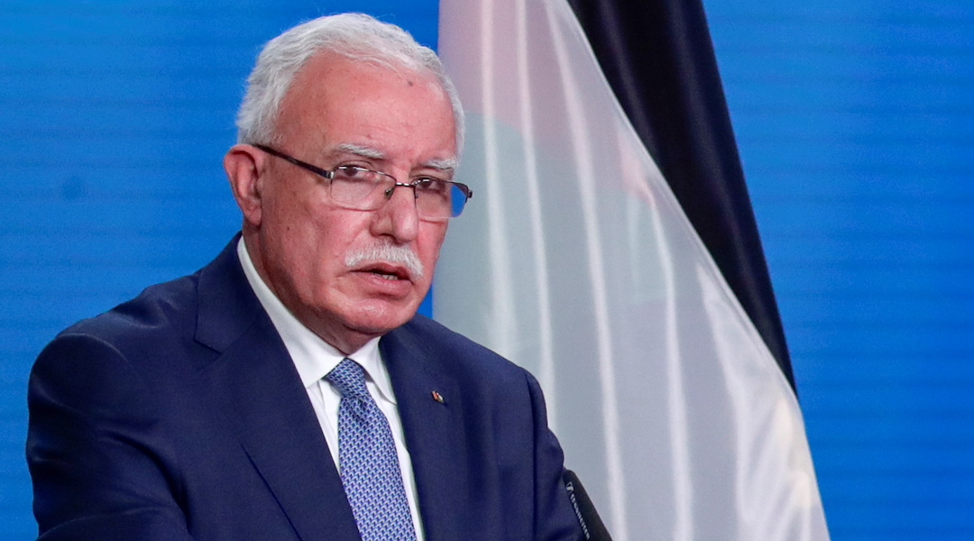 The Palestinian Authority's foreign affairs minister Riyad al-Malki