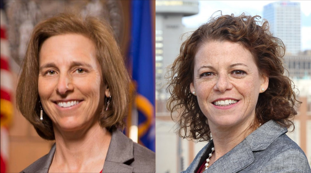 Jill Karofsky, left, and Rebecca Dallet are concerned for their safety and have been in touch with law enforcement, according to a campaign consultant for the justices. (Courtesy of Karofsky and Dallet)