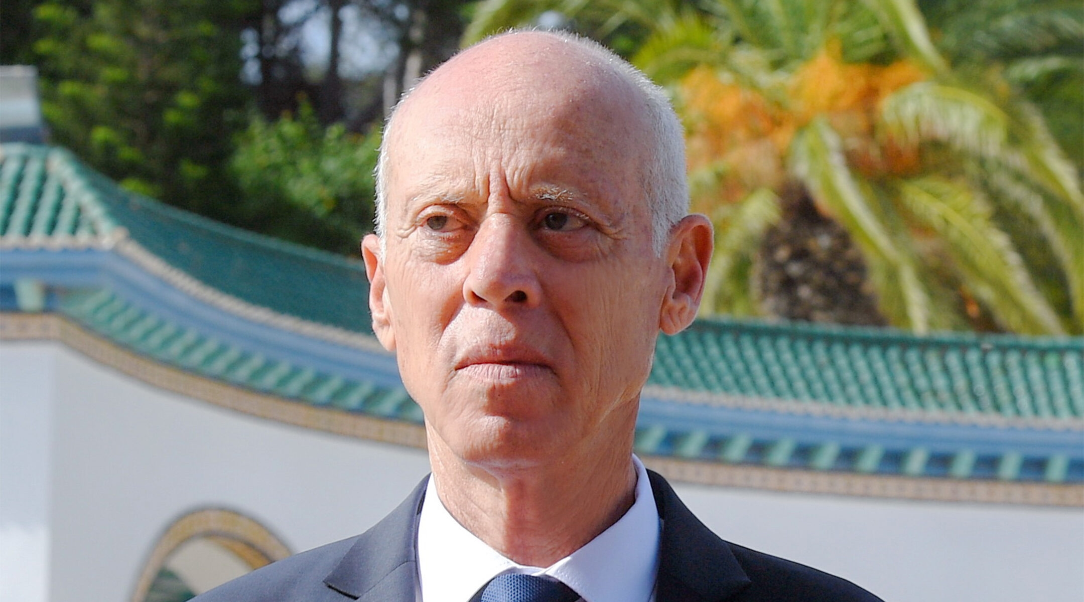 Kais Saied, the president of Tunisia, arrives at the Palace of Carthage, Tunisia on Oct. 23, 2019. (Houcem Mzoughi/Wikimedia Commons)