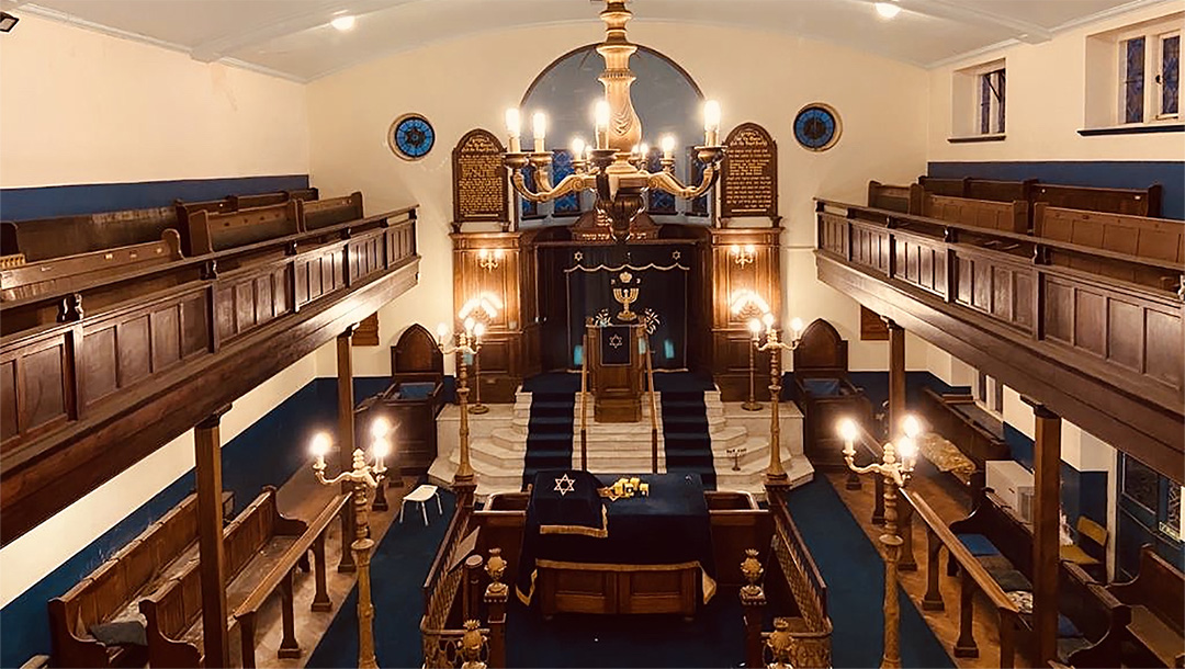 The interior of Margate Synagogue in the United Kingdom. (Courtesy of SOS Margate)