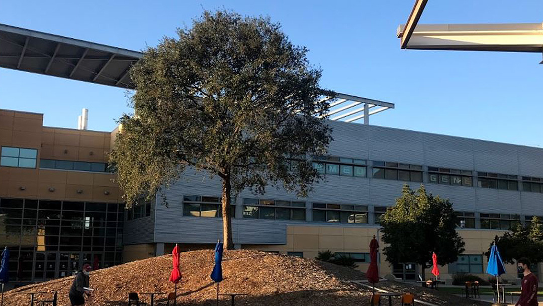 Students walk on campus at the California Polytechnic State University. (Google)