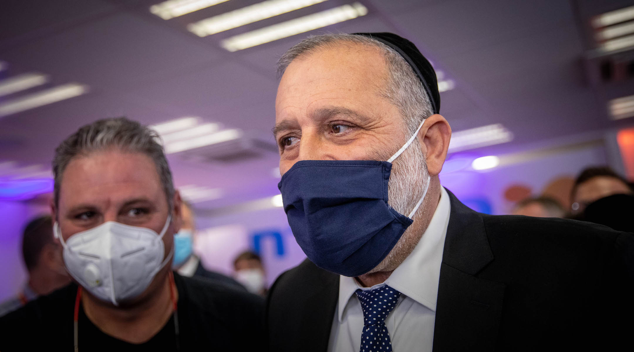Aryeh Deri, leader of the Sephardi Haredi Shas Party, seen in Jerusalem in December 2020. (Yonatan Sindel/Flash90)