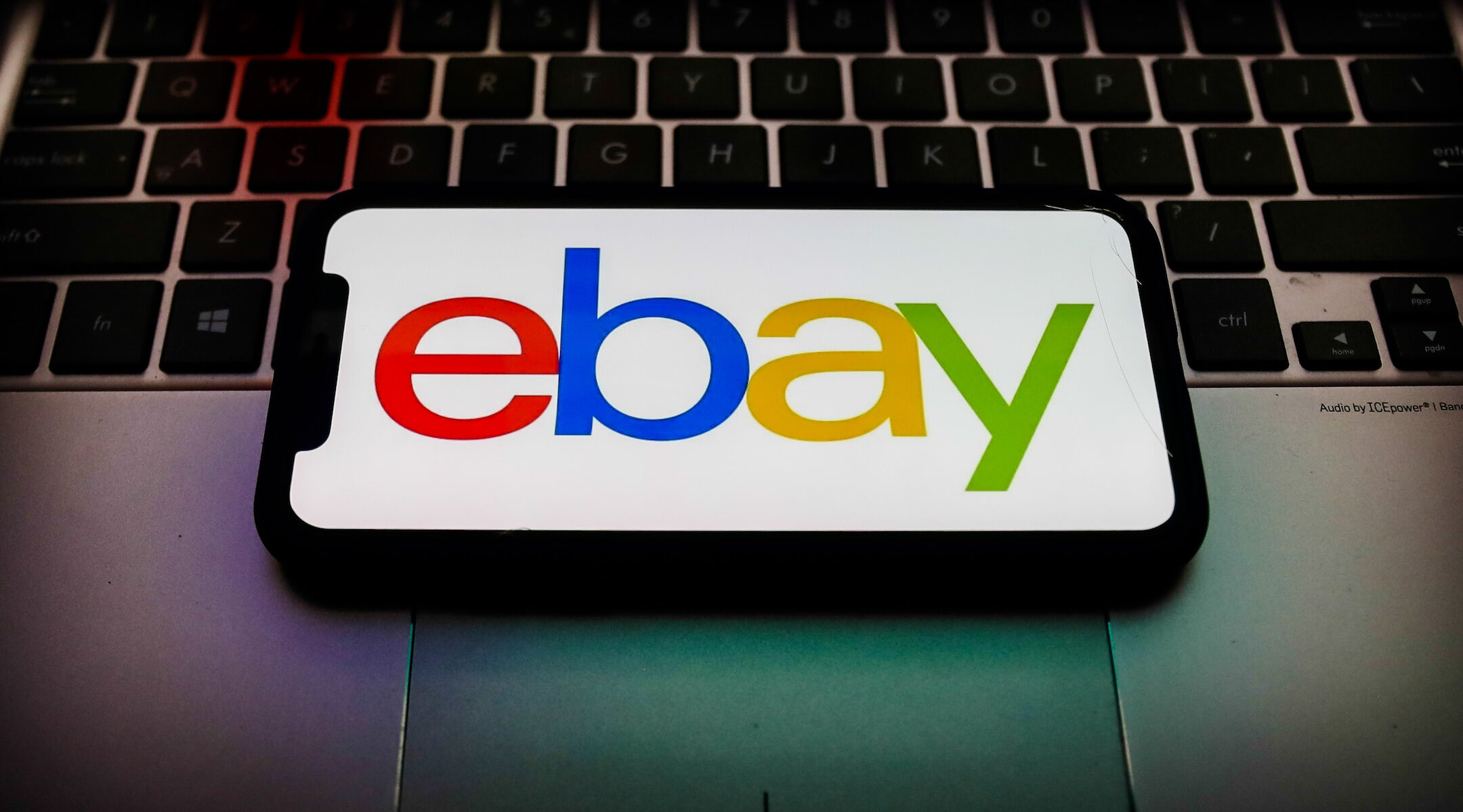 The eBay logo. (Jakub Porzycki/NurPhoto via Getty Images)