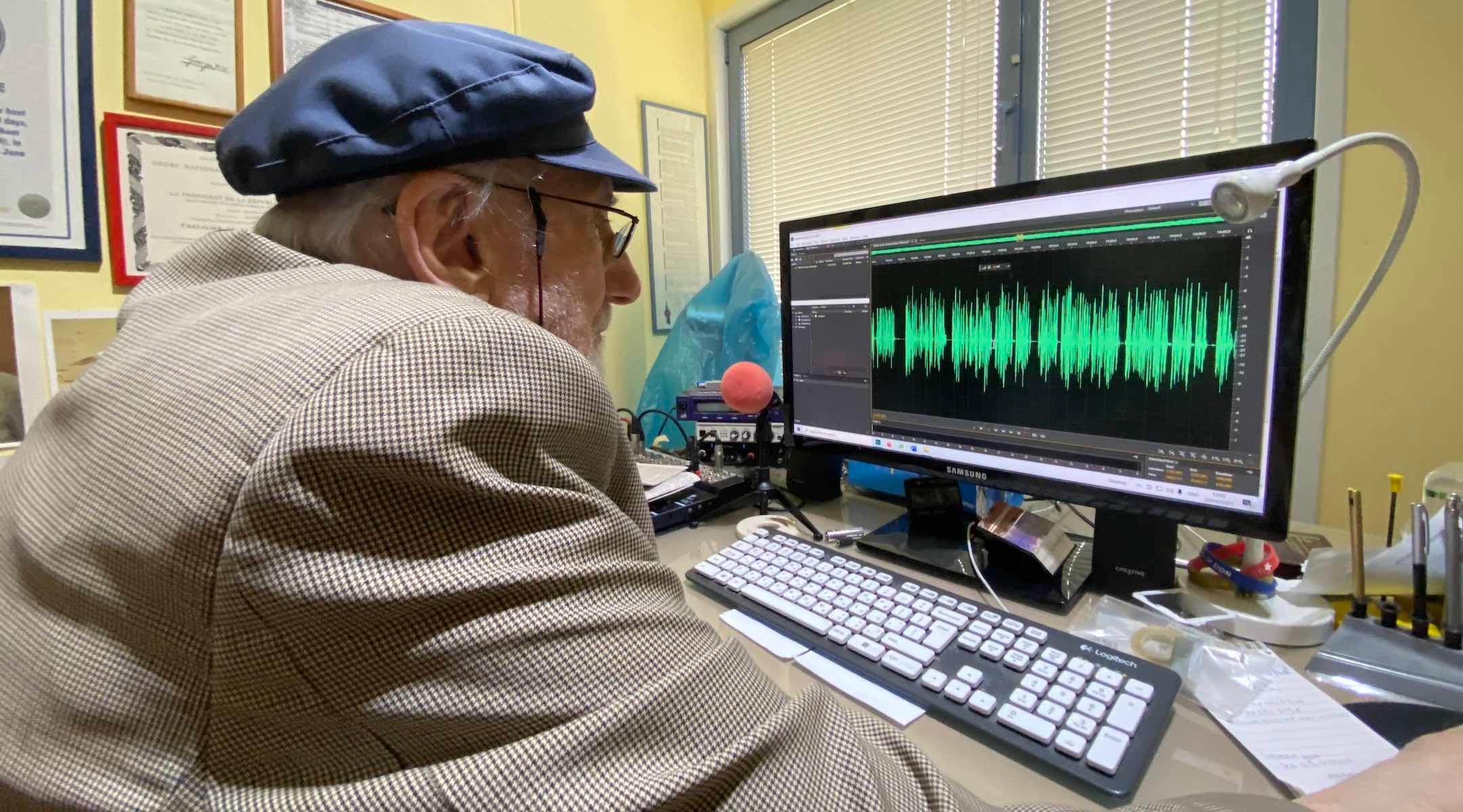 Radio technology has changed since Bingham began his career in the years following World War II, but he edits and uploads his own shows. (Sam Sokol)