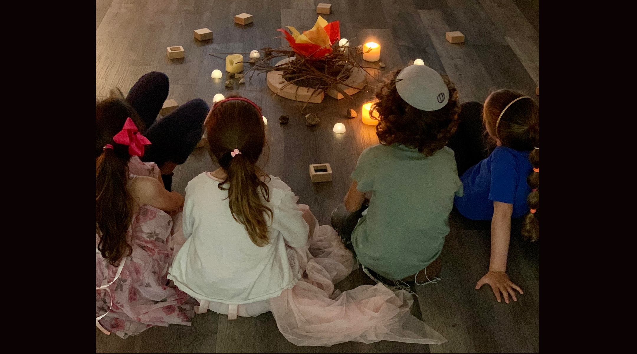 Students at Scheck Hillel Community School in south Florida celebrated Lag B'Omer while commemorating the tragedy in Meron, Israel. (Greg Feldman)