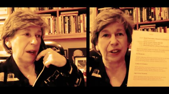 Randi Weingarten during a March 9 Zoom call with the Jewish Telegraphic Agency. (Screenshot from Zoom)