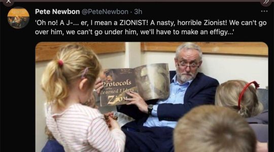 A doctored image of Jeremy Corbyn shared on Twitter by Pete Newbon. (Twitter)