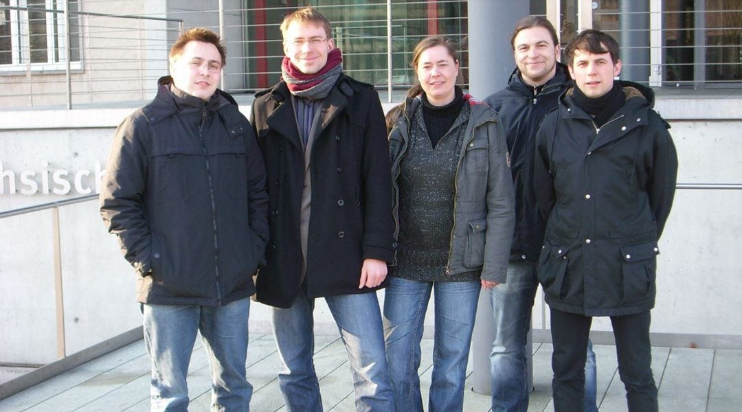 Katrin Wengler, center, poses with colleagues at the state parliament of Saxony, Germany in 2010. (Courtesy of the office of Holger Mann)