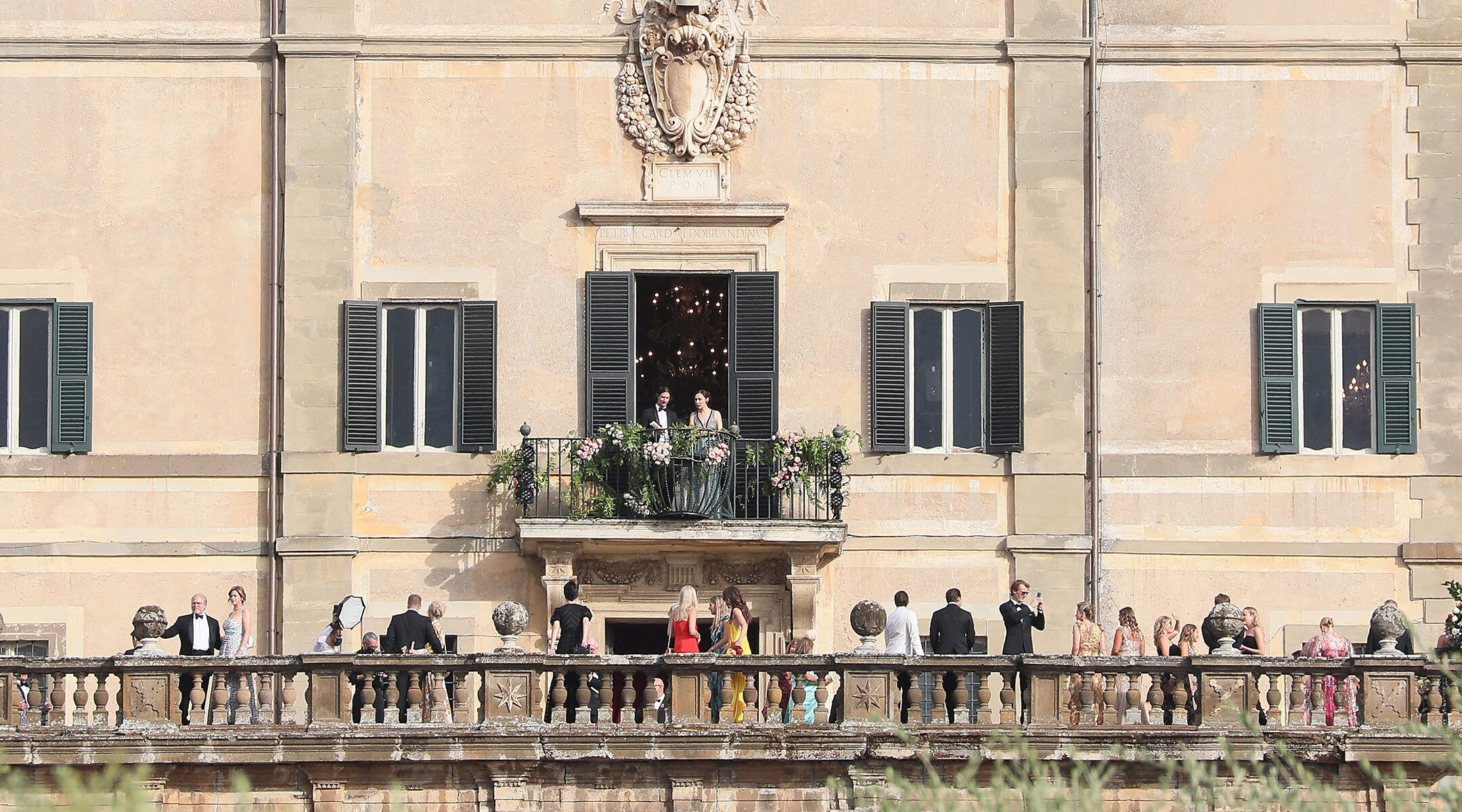 Guests attend the Kitty Spencer and Michael Lewis wedding at Villa Aldo Brandini in Frascati, Italy on July 24, 2021. (Ernesto Ruscio/GC Images)
