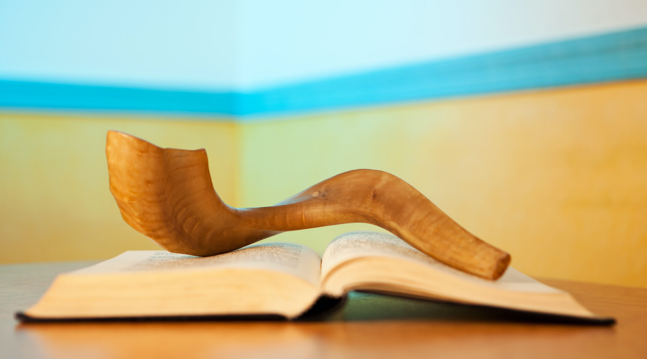 shofar on prayer book