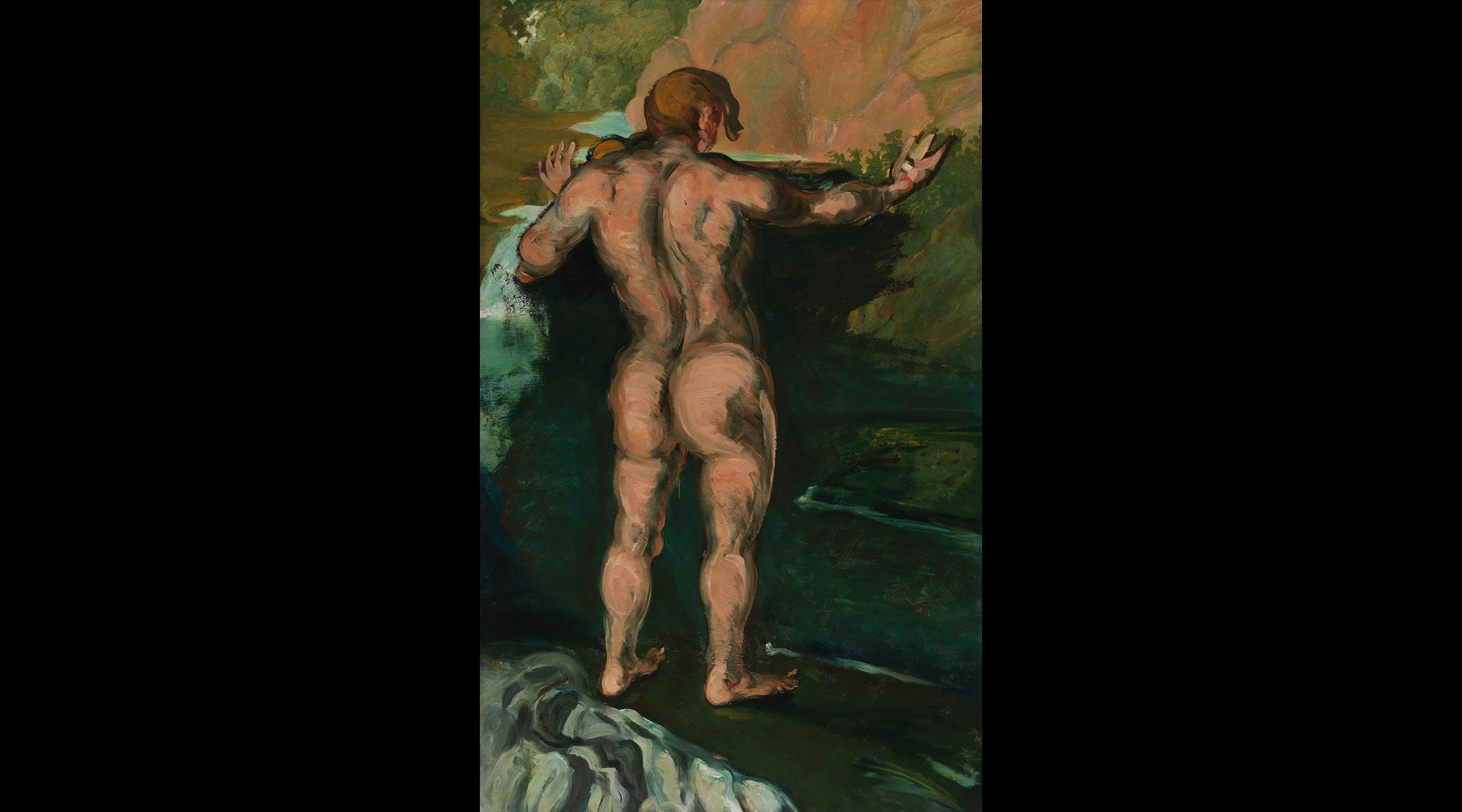 Paul Cezanne, “Bather and Rocks”