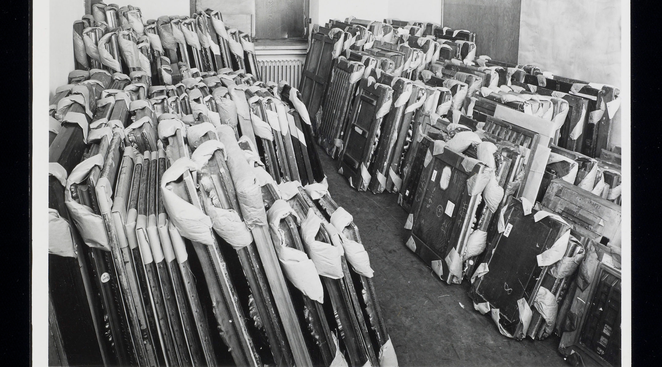 Johannes Felbermeyer, Artworks in storage at the Central Collecting Point, Munich, [ca. 1945-1949].