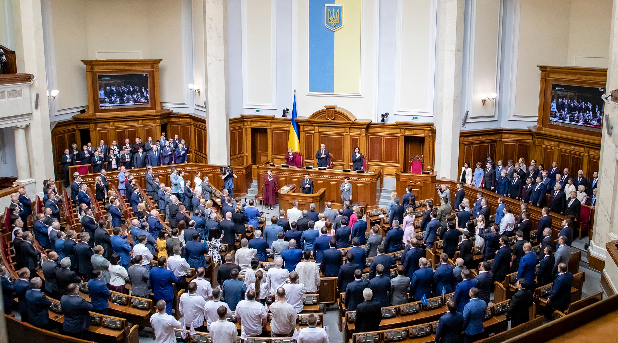 President Volodymyr Zelensky addresses parliament in Kyiv, Ukraine on May 20, 2019. (U.S. Embassy Kyiv, Ukraine / Flickr)