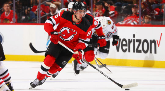 Jack Hughes in action for the New Jersey Devils