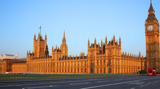 The Union Jack flies on the seat of the British parliament in London, UK on June 20, 2014. (Wikimedia Commons/Rennett Stowe)