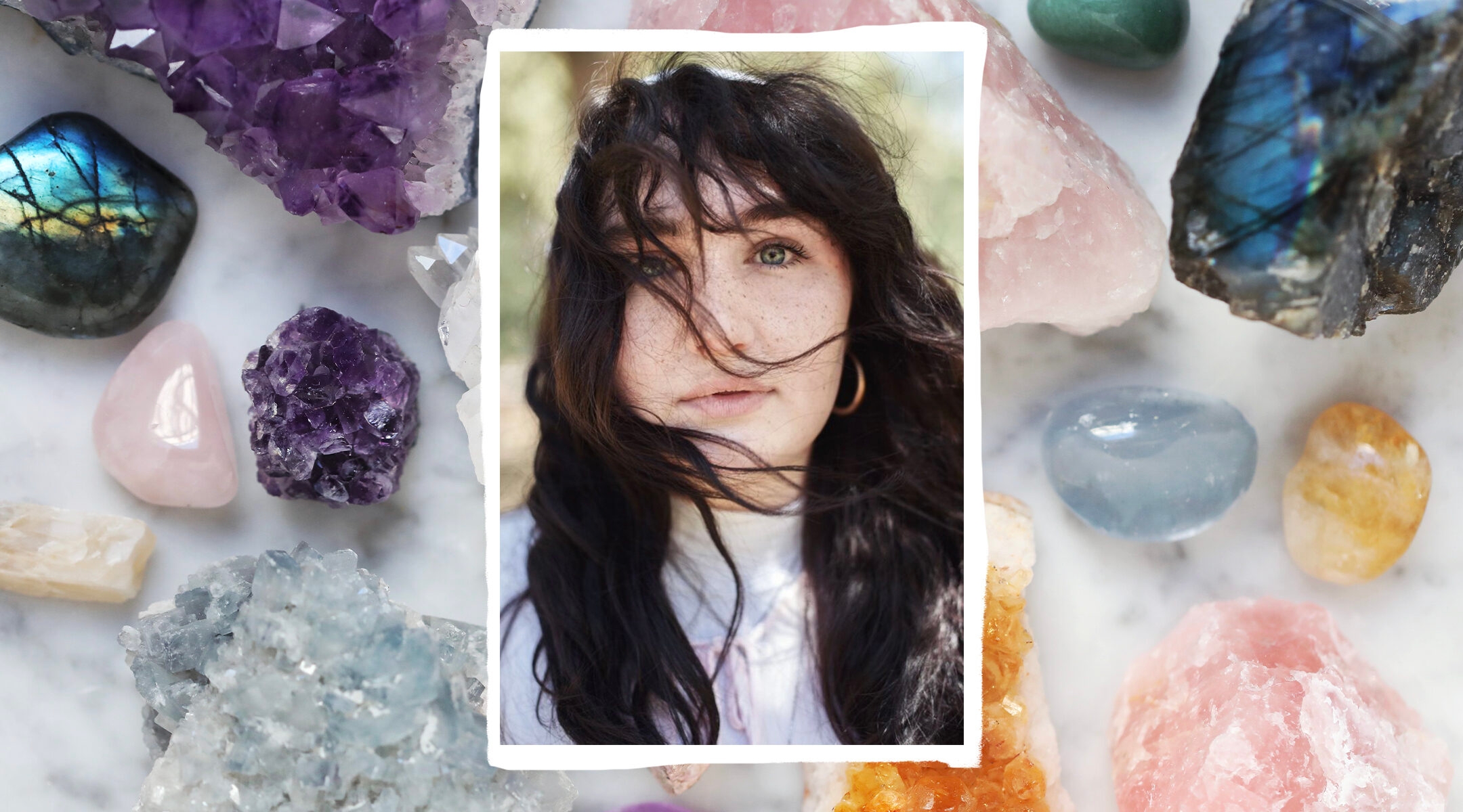 Jewitches founder Zo Jacobi on crystals background