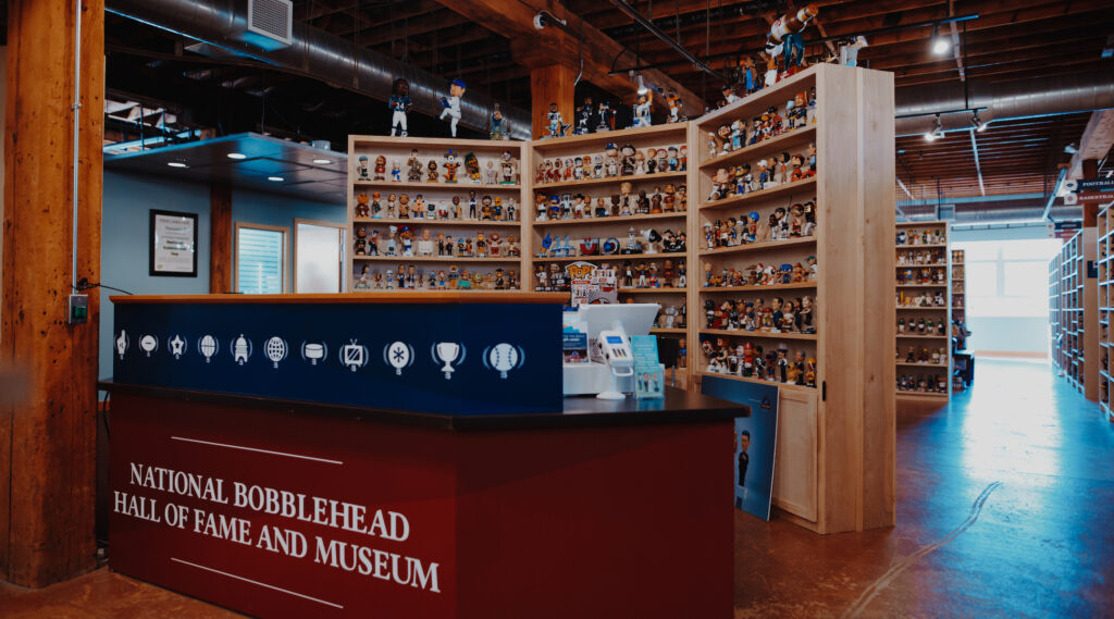 Shelves of bobbleheads