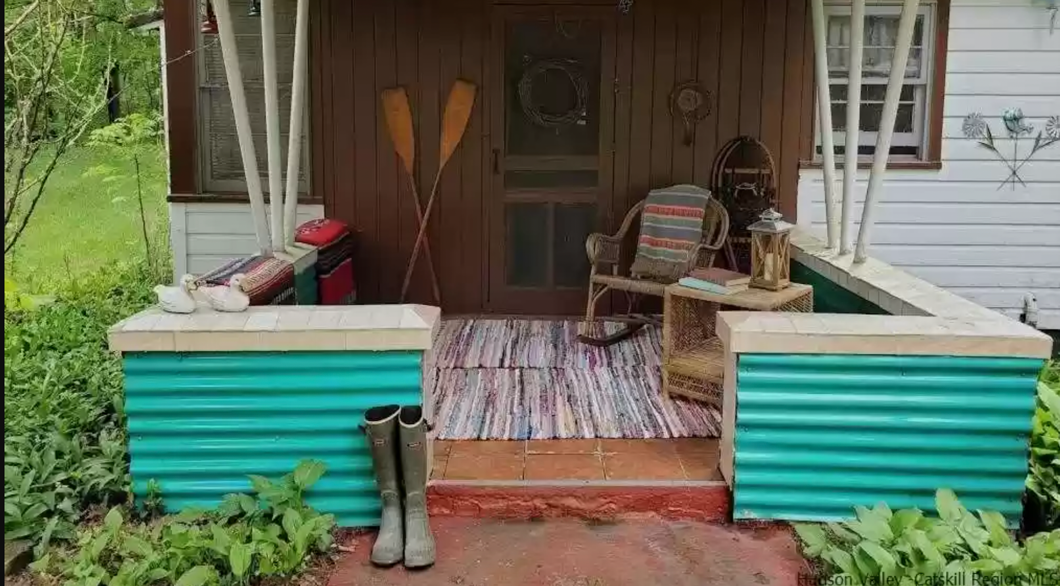 Front porch of a bungalow in the Catskills