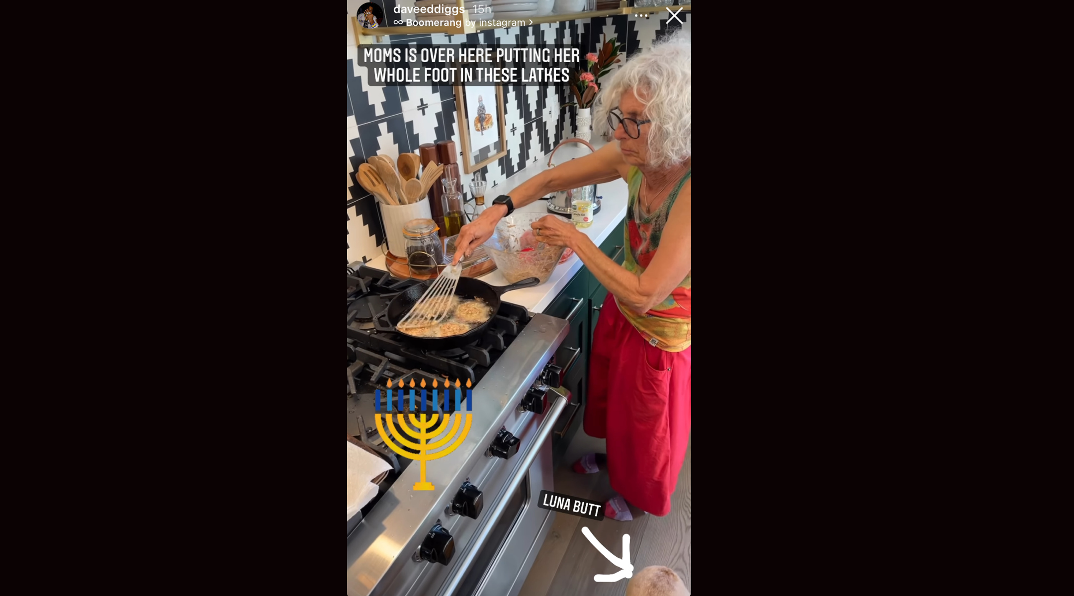 daveed diggs mom latkes Hanukkah