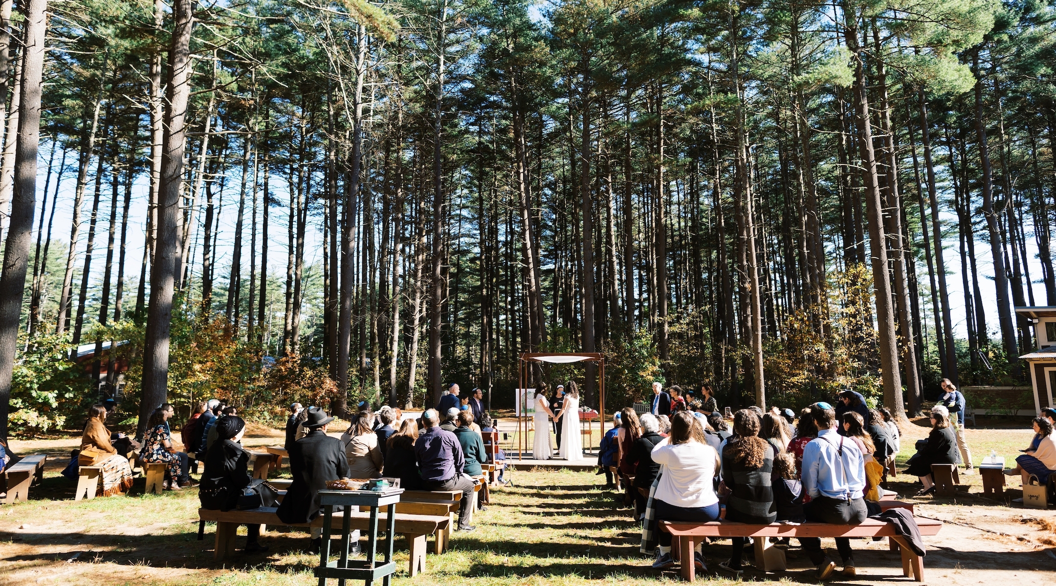 An outdoor Jewish wedding