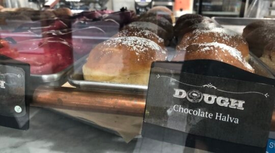 Chocolate halva doughnuts at Dough