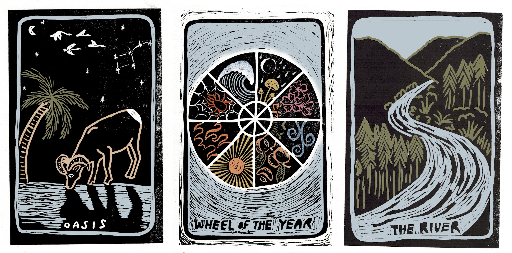 A series of tarot cards