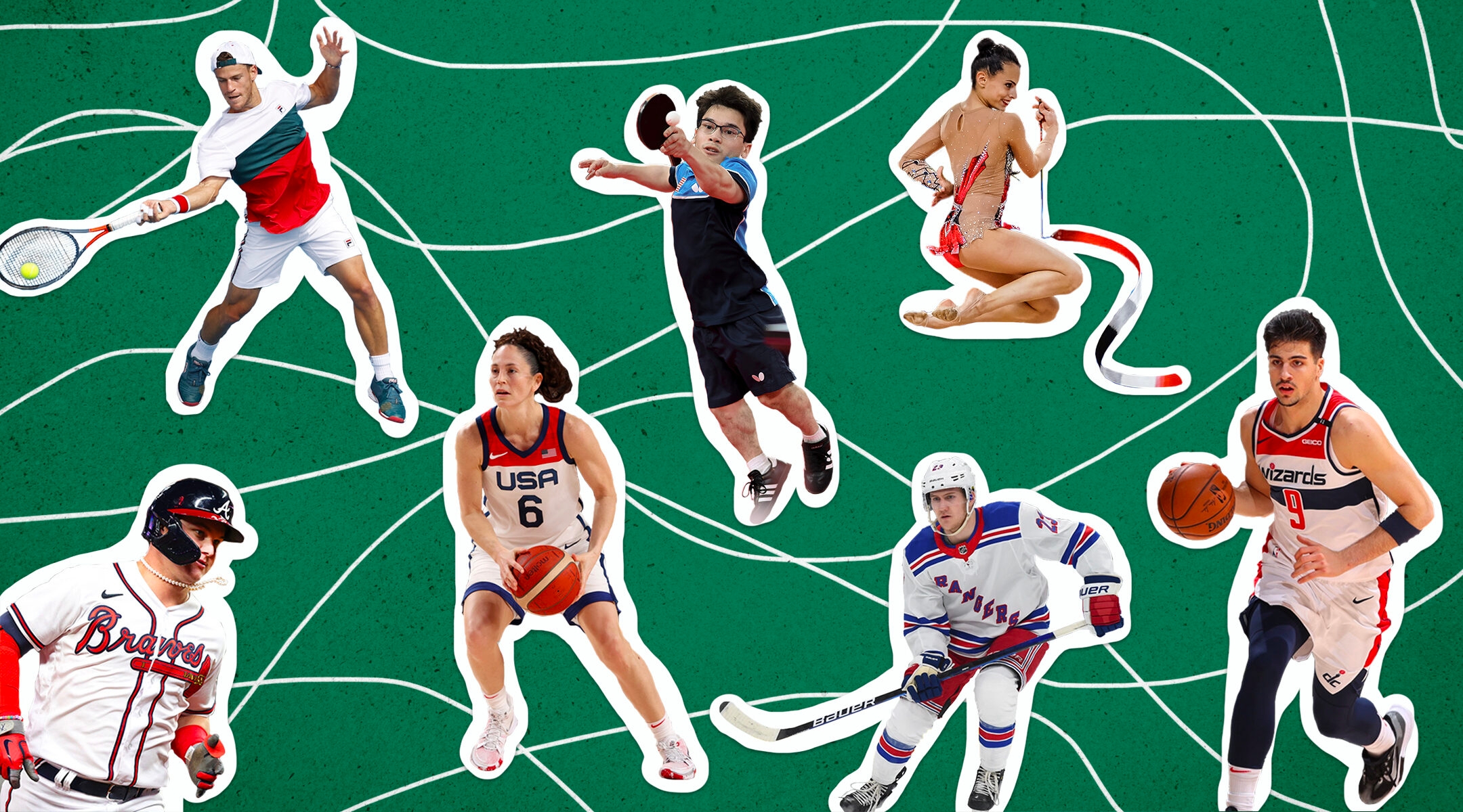 A collage of Jewish sports moments