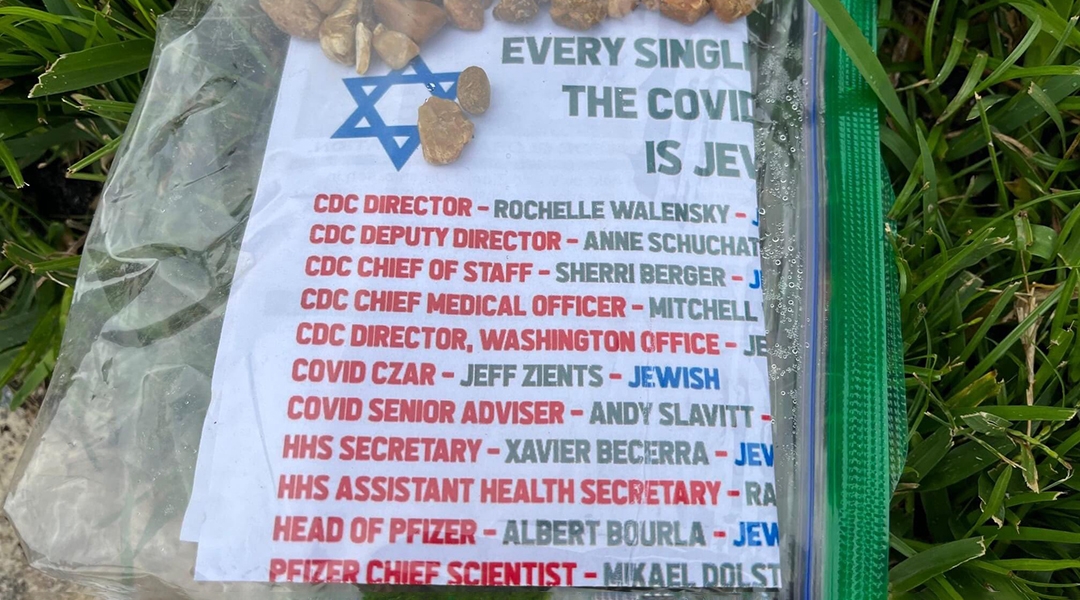Flyers saying Jews have a ‘COVID agenda’ resurface in Florida and California