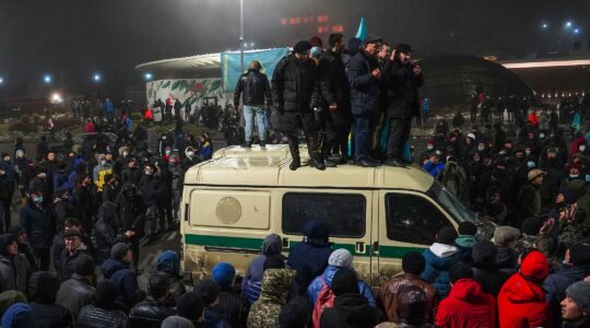 Protesters in Kazakhstan